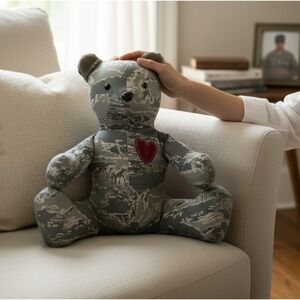 Military Camouflage Teddy Bear Air Force ABU Digital Camo Memory Bear
